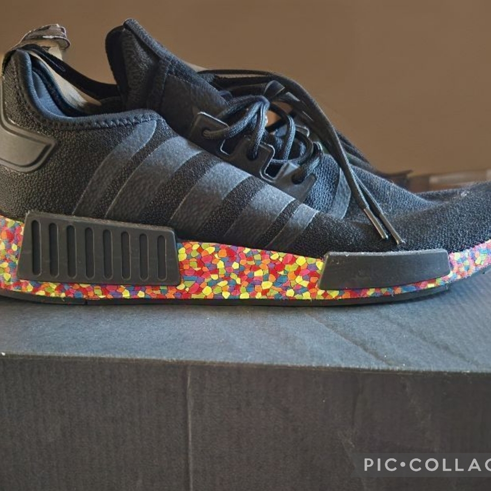 Adidas Black Sneakers with Colorful Sole